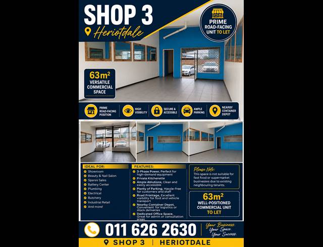 Industrial property to rent in HERIOTDALE